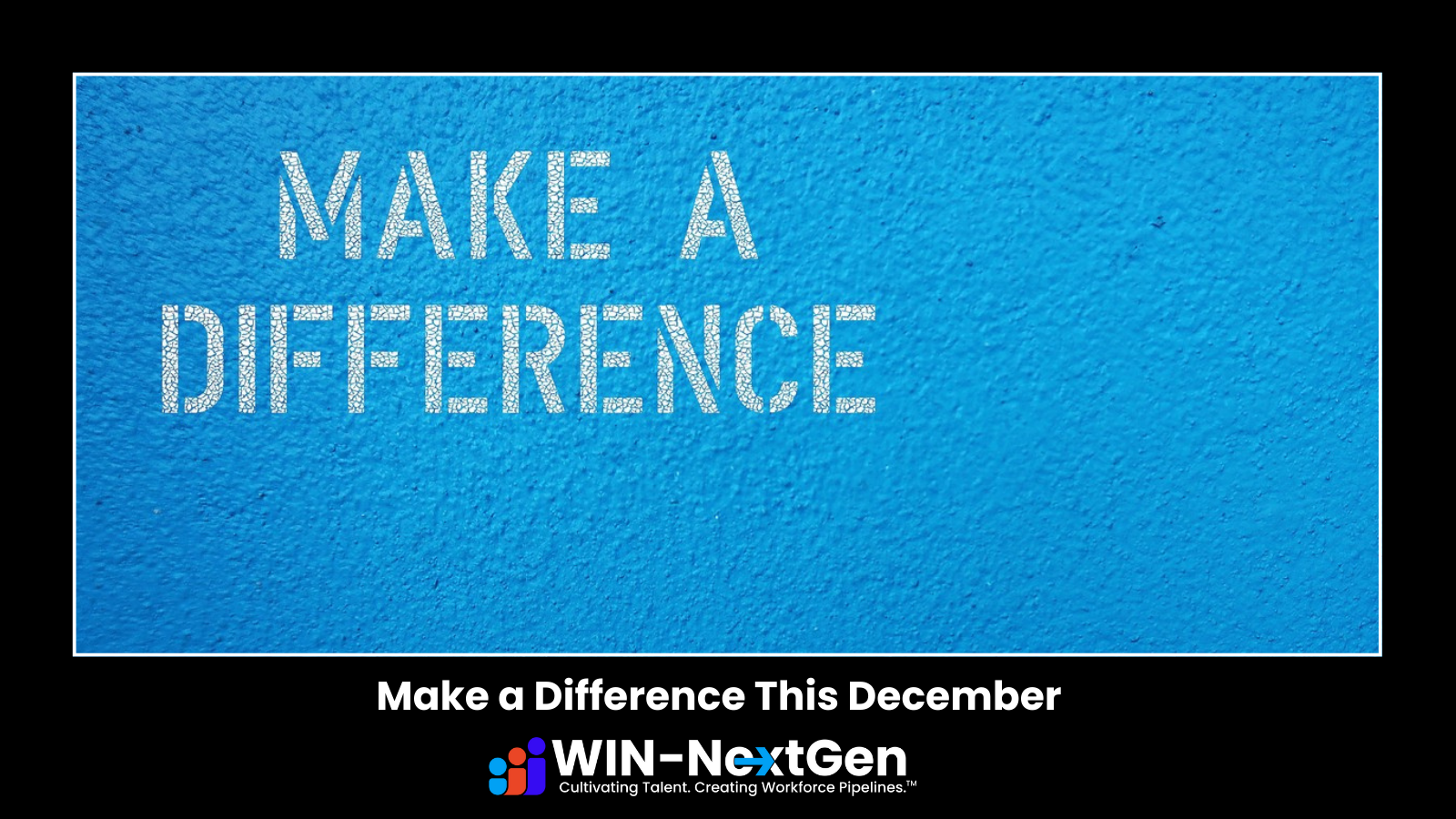 Make a difference slide with words and blue background.