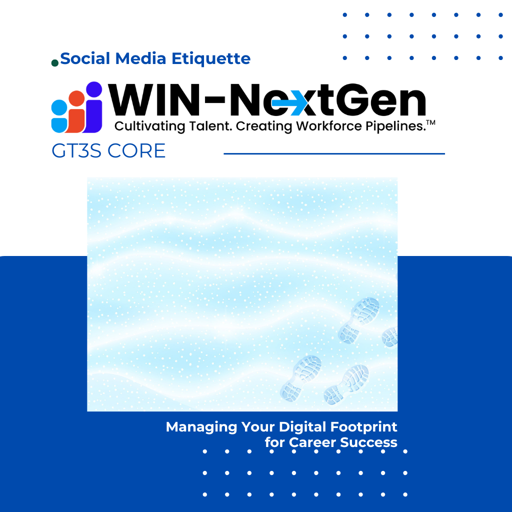 Managing you digital footprint image with footprints in the snow.